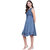Rocca Denim Fit And Flare Sleeveless Midi Dress (Blue)