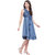 Rocca Denim Fit And Flare Sleeveless Midi Dress (Blue)