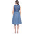 Rocca Denim Fit And Flare Sleeveless Midi Dress (Blue)