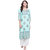 Rocca Women Floral Print Straight Fit Rayon Kurta (Turquoise)