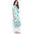 Rocca Women Floral Print Straight Fit Rayon Kurta (Turquoise)