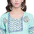 Rocca Women Floral Print Straight Fit Rayon Kurta (Turquoise)