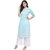 Rocca Women Cotton Kurta and Palazzo Set (Turquoise, White)