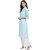 Rocca Women Cotton Kurta and Palazzo Set (Turquoise, White)