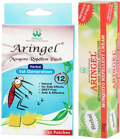 Aringel Mosquito Repellent Patch First  Generation  (Pack of 20 Pcs) + Aringel Mosquito Repellent Cream