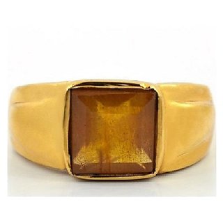                       CEYLONMINE Natural yellow sapphire ring pushkaraj 8.25 ratti original  unheated Ring push raja for unisex                                              