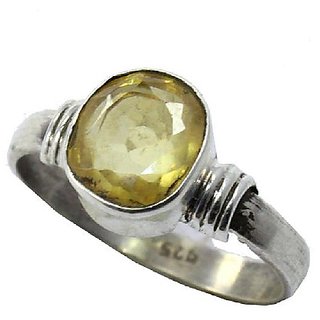                       Ceylonmine 8.25 ratti Yellow Sapphire ring original & precious ring pila pushkaraj for astrological purpose                                              