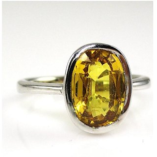                       CEYLONMINE precious Ring yellow sapphrie/pushkaraj natural & certified 9.25 ratti for women & men                                              