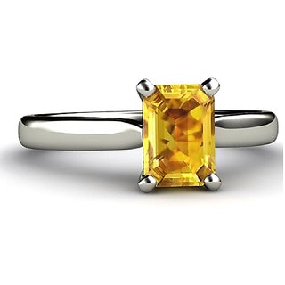                       CEYLONMINE Natural yellow sapphire ring pushkaraj 8.25 ratti original  unheated Ring push raja for unisex                                              