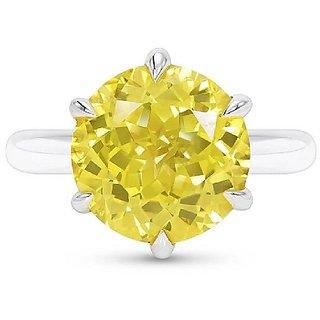                       CEYLONMINE original ring pushkaraj 8.25 ratti unheated Yellow Sapphire precious Ring for unisex                                              