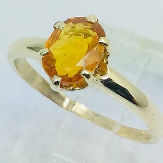                       CEYLONMINE Pushkaraj ring 100% original & unheated Ring Yellow Sapphire ring precious ring 8.25 ratti                                              