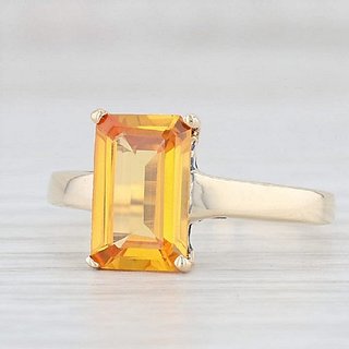                       CEYLONMINE Yellow Sapphire ring unheated  untreated pushkaraj Ring 9.00 ratti for unisex                                              