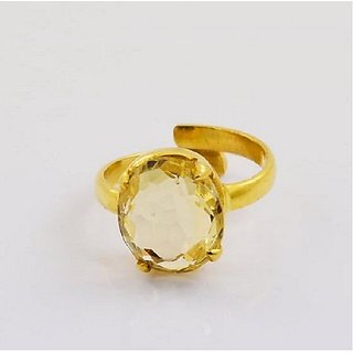                       CEYLONMINE Pushkaraj ring 100 original  unheated Ring Yellow Sapphire ring precious ring 7.25 ratti                                              