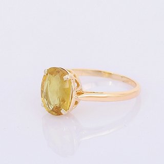                       CEYLONMINE Pushkaraj ring 100 original  unheated Ring Yellow Sapphire ring precious ring 7.25 ratti                                              