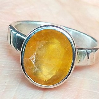                       CEYLONMINE precious Ring yellow sapphrie/pushkaraj natural  certified 9.00 ratti for women  men                                              