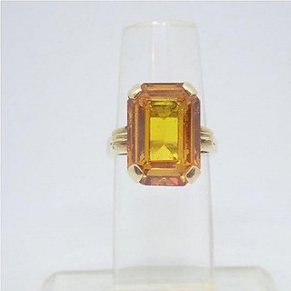                       CEYLONMINE precious Ring yellow sapphrie/pushkaraj natural  certified 9.00 ratti for women  men                                              