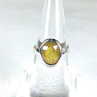 CEYLONMINE Pila Yellow Sapphire ring original  unheated Ring 9.00 ratti pushkaraj Ring for unisex