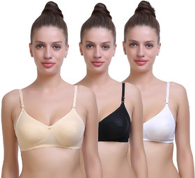 SK Dreams Multi Color Cotton Set of 3 Women's Bra Combo