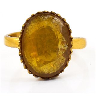                       CEYLONMINE precious Ring yellow sapphrie/pushkaraj natural  certified 9.25 ratti for women  men                                              