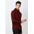 Colvyn Harris Men Full Sleeves Folding Neck Maroon Woolen Winter Sweater