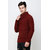 Colvyn Harris Men Full Sleeves Folding Neck Maroon Woolen Winter Sweater