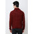 Colvyn Harris Men Full Sleeves Folding Neck Maroon Woolen Winter Sweater