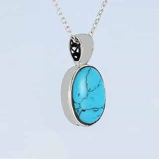                       Irani Firoza Pendant with Natural 6 Carat Turquoise Stone Astrological  Lab Certified CEYLONMINE                                              