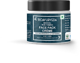 BIOAYURVEDA Magical Mud Moisturizer Cream for Face - Organic  Natural Facial Moisturizer for Face, Neck  Decollete  Hands. Anti Aging Cream Reduces Appearance of Wrinkles, Fine Lines, Acne Scars 120gm