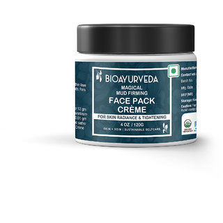                       BIOAYURVEDA Magical Mud Moisturizer Cream for Face - Organic  Natural Facial Moisturizer for Face, Neck  Decollete  Hands. Anti Aging Cream Reduces Appearance of Wrinkles, Fine Lines, Acne Scars 120gm                                              