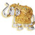 Deific 24 kt. Gold  Silver Plated Resin Showpiece  Statue  Figurine of an Elephant Gajantlaxmi Fengshui Vastu Shastra Gift 9x5x8(cms.) 160ms.