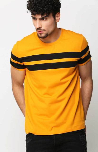 Buy Attitude Jeans Mustard Printed Cotton Round Neck T Shirt For Men Online Get 63 Off