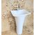 Inart Ceramic One Piece Pedestal Wash Basin Free Standing Size 18 X 15 Inch Square (White)