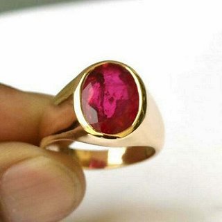 Ceylonmine Original Stone Ring Ruby Manik 7.00 Ratti Gemstone Ring Lab Certified  Unheated Stone Chunni For Men  Women