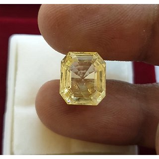Pukhraj Stone 6.25 Yellow Sapphire Stone Precious Astrological Lab Certified