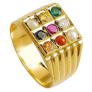                       Navratan Ring Natural Navgrah 9 Gemstone Ring Astrological Certified Lab                                              