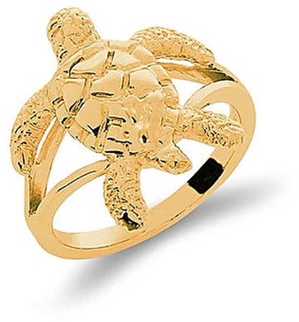 Missmister Pack Of 12 Micron Gold Plated Tortoise Kachua Finger Ring M
