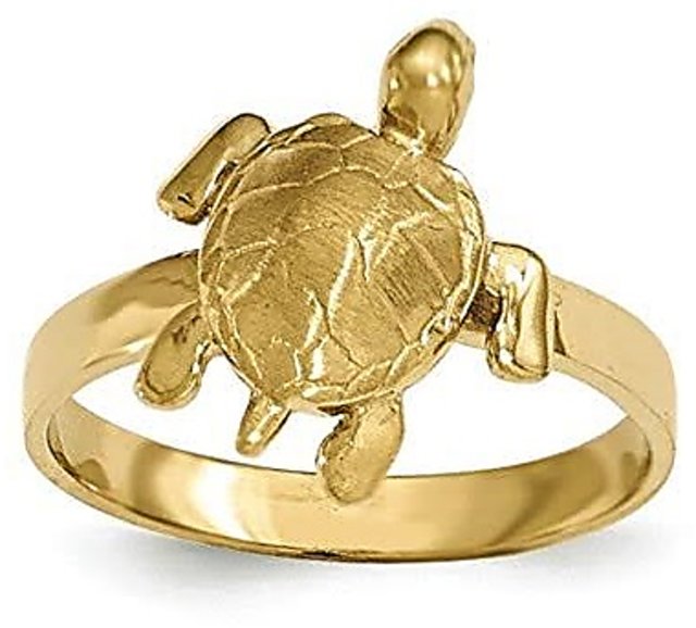 Fancy Carved Turtle Gold Finger Ring For Men