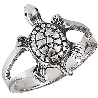                       Ceylonmine Sterling Silver Kachua Ring Natural Turtle Stylish Ring For Unisex                                              