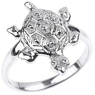                       Ceylonmine Kachua Ring Original 92.5 Silver Turtle Ring For Unisex                                              