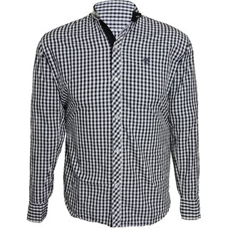 Buy Men Casual Black And White Small Check Shirt Online @ ₹599 from ...