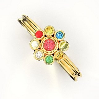                       Navratna Ring Natural Navgrah Stone 9 Precious Gemstones Ring Astrological Lab Certified - Ceylonmine                                              
