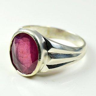                       Ceylonmine Natural Manik Stone Ring Ruby Stone 7.50 Ratti Unheated & Untreated Gemstone Ring For Unisex                                              