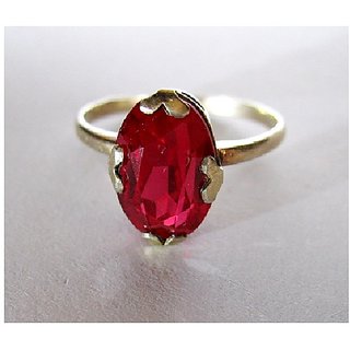                       Ceylonmine Manik Stone Ring 7.25 Ratti Unheated  Certified Gemstone Ruby ( Chunni ) For Astrological Purpose                                              