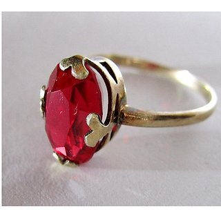                      Ceylonmine Chunni Stone Ring Natural  Lab Certified 7.25 Ratti Gemstone Ruby /Manik Ring For Unsiex                                              