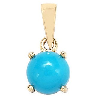 Firoza Pendant Natural 5.75 Ratti Turquoise Stone Astrological Lab Certified - Ceylonmine