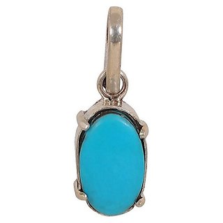                       Firoza Pendant Natural 6 Ratti Turquoise Stone Astrological Lab Certified - Ceylonmine                                              