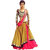 Today Deal Women's Yellow Bangalore Silk Embroidered, Mirror Work Semi Stitched Lehenga Choli(Lg021-Nov2019, Free Size)