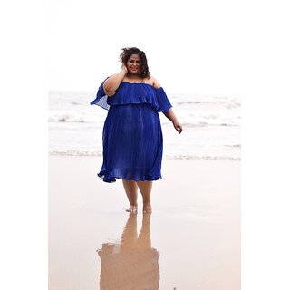 Buy Ocean Goddess Pleated Off Shoulder Party Dress Plus Size