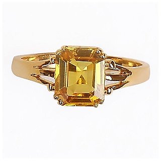 Astrological Stone Pukhraj Ring Original Certified Stone Yellow Sapphire Ring By Jaipur Gemstone