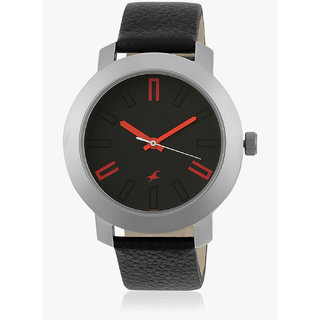 Buy Fastrack Black Round Dial Leather Strap Watch For Men 3120sl02 Online Get 83 Off
